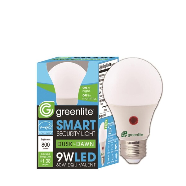 Greenlite 60W Equivalence A19 E26 LED Dusk to Dawn Bulb, Bright White - Medium GR8791 - main